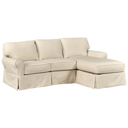 Amazon Brand – Stone & Beam Carrigan Modern Chaise Sofa Couch with Slipcover, 95"W, Natural