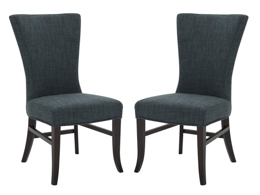 Amazon Brand – Stone & Beam Reinhart Classic Upholstered Dining Chair, 20.5"W, Set of 2, Marine Blue