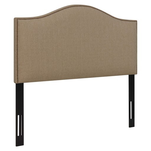 Amazon Brand – Ravenna Home Upholstered Headboard with Nailhead Trim, Queen, 61.8"W, Flax Tan