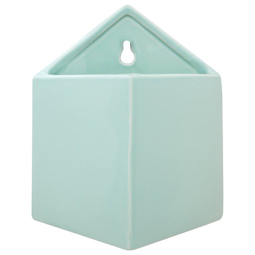 Amazon Brand – Rivet Pyramid-Shaped Wall Planter, 7.5"H, Modern Earthenware, Aqua