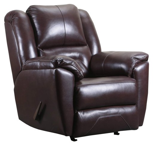 Amazon Brand – Ravenna Home Maplewood Rocker Recliner, 39"W, Leather, Dark Roast