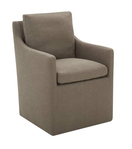 Amazon Brand – Stone & Beam Vivianne Modern Upholstered Dining Chair with Casters, 24.4"W, Slate