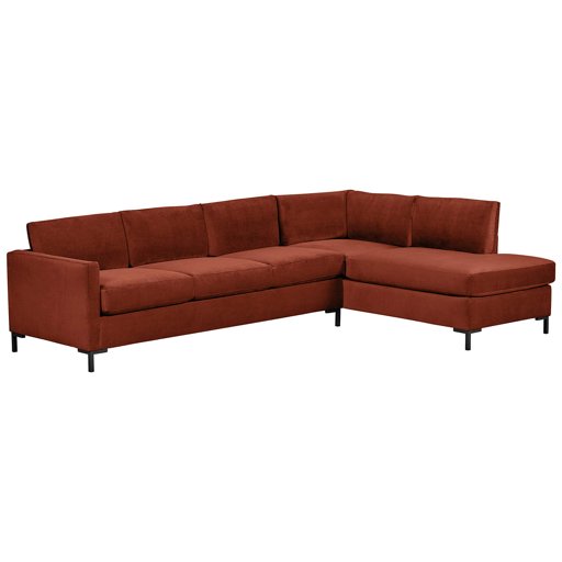 Amazon Brand – Rivet Edgewest Low Back Modern Right L-Sectional, 116"W, Rouge Red