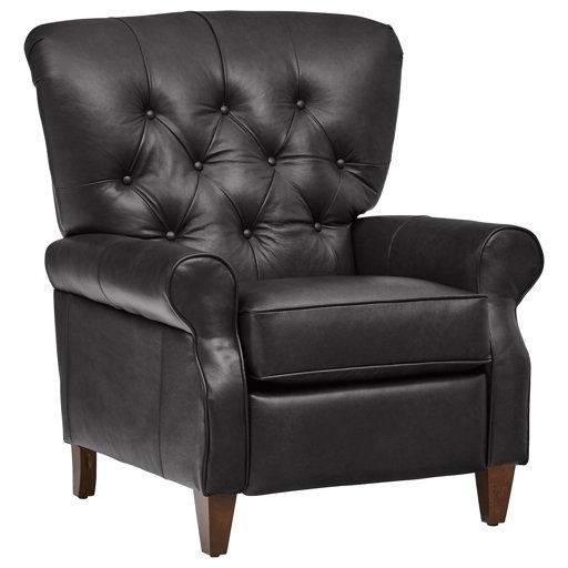 Amazon Brand – Stone & Beam Appleton Farmhouse Leather Recliner, 35"W, Charcoal