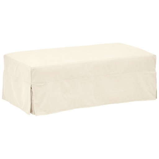 Amazon Brand – Stone & Beam Bartow Ottoman with Slipcover, 54"W, Natural