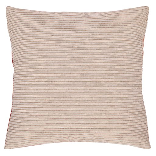 Amazon Brand – Rivet Contemporary Corduroy & Velvet Throw Pillow, 17"L x 17"H, Blush / Coral