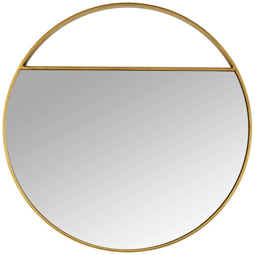 Amazon Brand - Rivet Modern Round Cutout Hanging Mirror, 22.25" Diameter, Gold