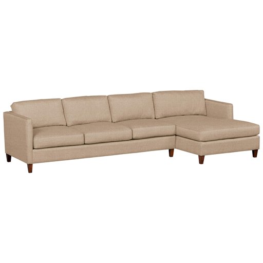 Amazon Brand – Stone & Beam Andover Modern Right Chaise Sofa Sectional, 126"W, Dark Tan
