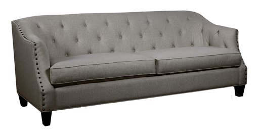 Amazon Brand – Stone & Beam Rosemont Vintage Tufted Sofa Couch with Nailheads, 88"W, Grey