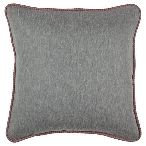 Amazon Brand – Stone & Beam Whipstitch Edge Decorative Throw Pillow, 18" x 18", Dark Grey with Red Whipstitch