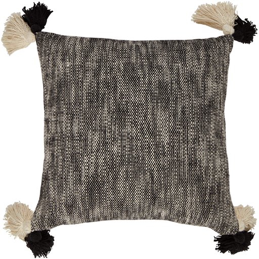 Amazon Brand – Rivet Modern Throw Pillow with Tassels - 18 x 18 Inch, Light Grey