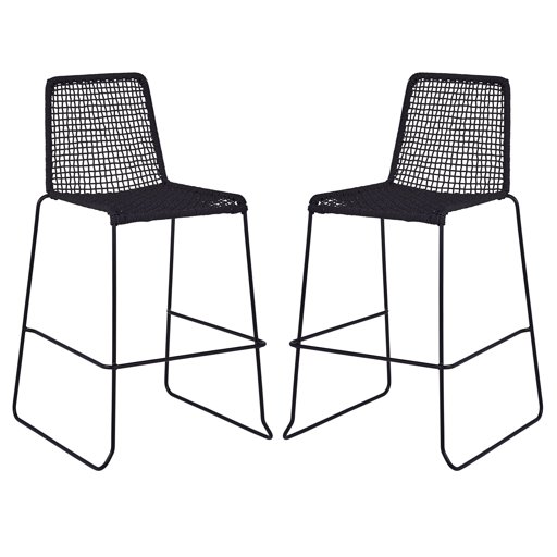 Amazon Brand – Rivet Dayton Modern Metal Bar Stool, 35"H, Pack of 2, Black