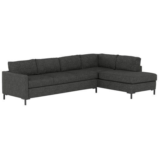 Amazon Brand – Rivet Edgewest Low Back Modern Right L-Sectional, 116"W, Charcoal Grey