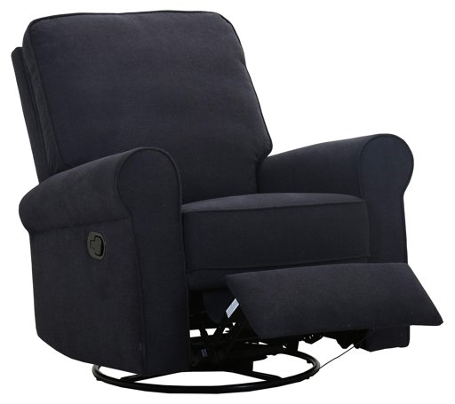 Amazon Brand – Ravenna Home Swivel Glider Recliner Chair, 35"W, Black