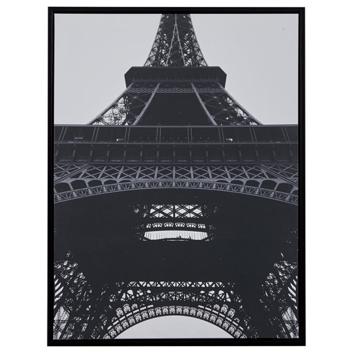 Amazon Brand – Rivet Black and White Eiffel Tower Wall Art Print in Black Frame, 31.75" x 41.75"