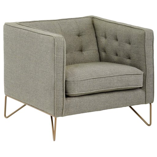 Amazon Brand – Rivet Brooke Contemporary Mid-Century Modern Tufted Living Room Accent Chair, 35"W, Grey