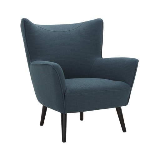 Amazon Brand – Rivet New Luna Upholstered Crescent Mid-Century Accent Chair with Tapered Legs, 31.5"W, Teal