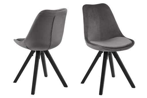 Amazon Brand - Movian Arendsee, Set of 2 Dining Chairs, 55 x 55 x 85 cm (L x W x H), Grey