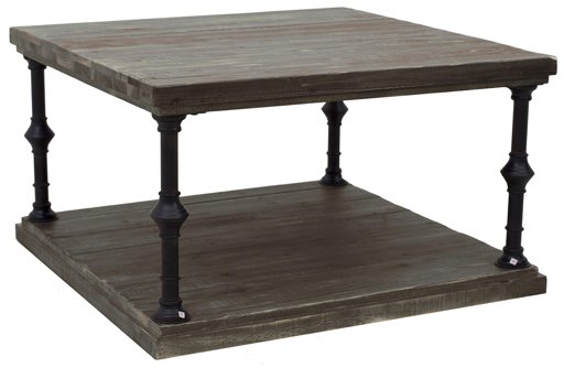 Amazon Brand – Ravenna Home Jessica Rustic Open Storage Side End Table, 31.5"H, Grey Pine