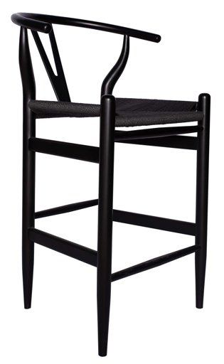 Amazon Brand – Stone & Beam Beech Wishbone Counter-Height Barstool, 38.2"H, Black