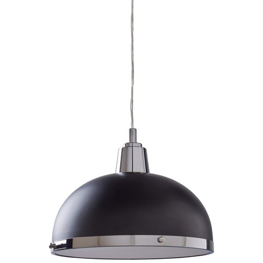 Amazon Brand – Rivet Mid-Century Modern Caf&eacute; Ceiling Pendant Light Chandelier Fixture, 10.75"W x 58.75" Cord, Matte Black and Chrome