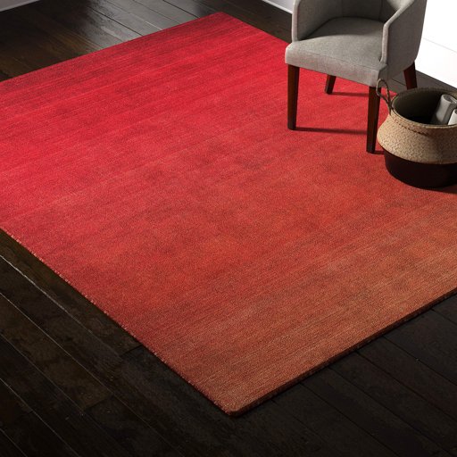 Amazon Brand – Rivet Modern Ombre Wool Rug, 7'6" x 9'6", Red
