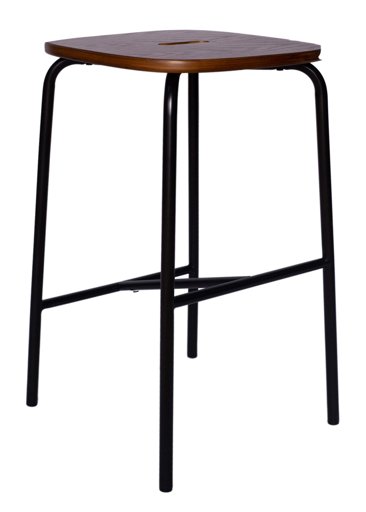 Ravenna Home Caleb Round Bar Stool with Metal Legs, 24" H, 15" W, Set of 2, Black