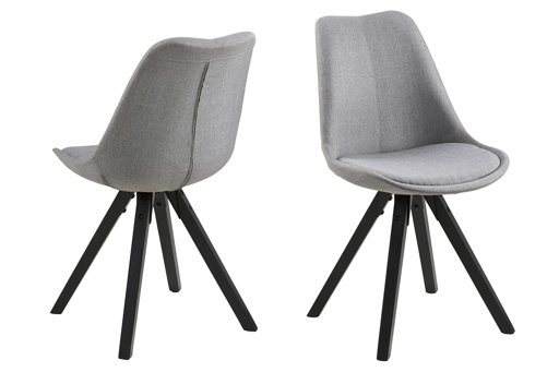 Amazon Brand - Movian Arendsee - Juego de 2 sillas de comedor, 55 x 48,5 x 85 cm, gris