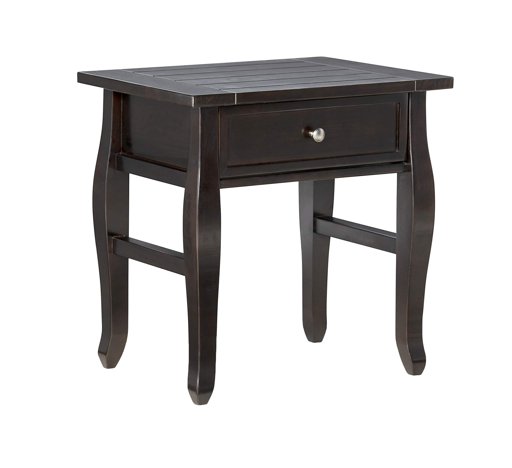 Ravenna Home Classic Plank-Top End Table, 18"W, Espresso Wood