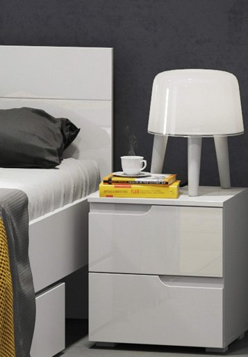 Amazon Brand - Movian 2-Drawer Beside Table, 42 x 40 x 47 cm, White