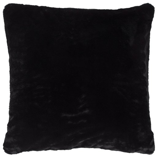 Amazon Brand – Rivet Glam Soft Faux Fur Throw Pillow - 20 x 20 Inch, Black
