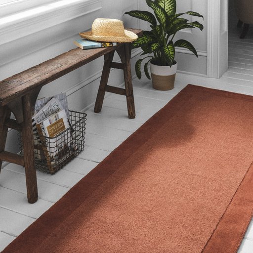 Amazon Brand – Stone & Beam Contemporary Mode Tone Wool Runner Rug, 2' 6" x 8', Rust