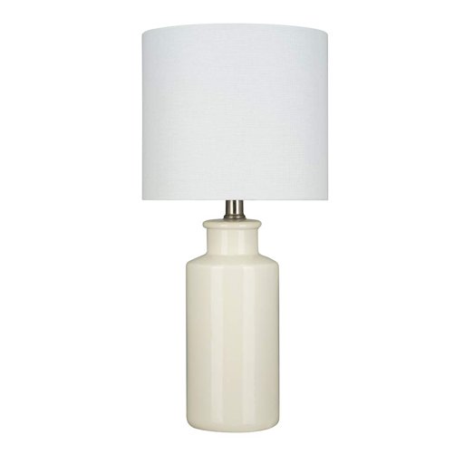 Amazon Brand – Ravenna Home Table Lamp with a Drum Shade, Bulb Included, 19.75"H, Cannoli Cream
