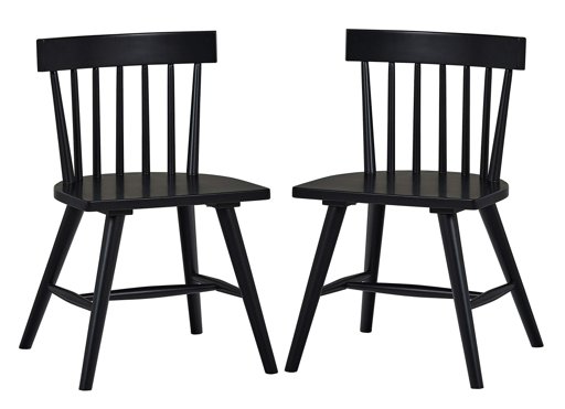 Amazon Brand – Stone & Beam Classic Spindle-Back Armless Wood Dining Chair, 19"W, Set of 2, Black