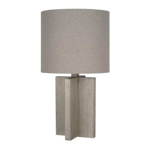 Amazon Brand – Rivet Scandinavian Gray-Wood Table Lamp with Gray Shade, LED Bulb Included, 17"H, Grey
