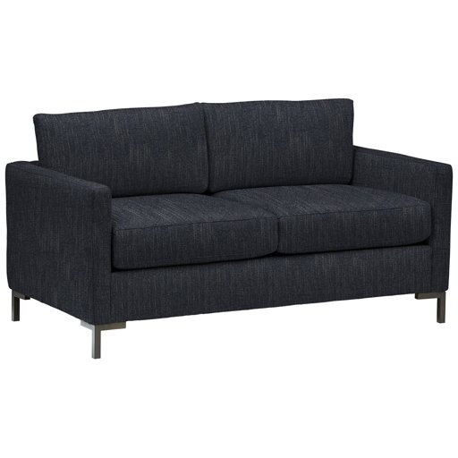 Amazon Brand – Rivet Edgewest Low Back Modern Loveseat, 65"W, Eclipse Blue