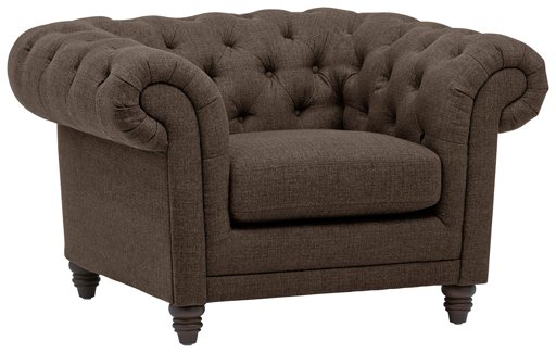Amazon Brand – Stone & Beam Bradbury Chesterfield Oversized Tufted Accent Arm Chair, 50"W, Warm Grey