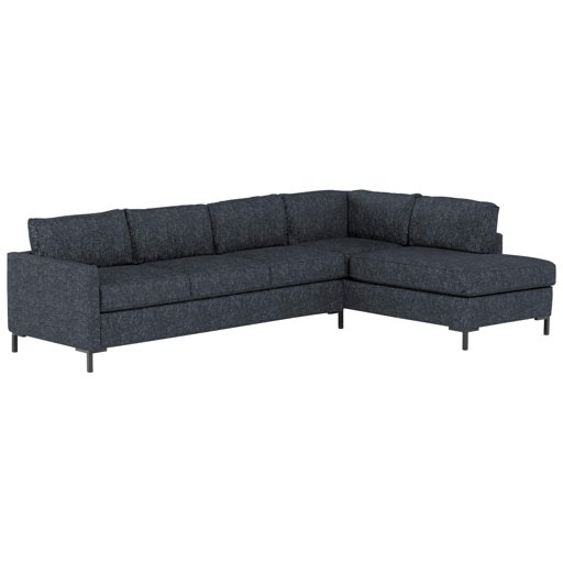Amazon Brand – Rivet Edgewest Low Back Modern Right L-Sectional, 116"W, Blue