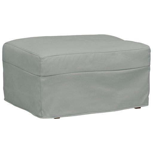 Amazon Brand – Stone & Beam Andover Slipcover Ottoman, 32"W, Spa-Colored Fabric