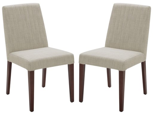 Amazon Brand – Rivet Contemporary Channel-Back Dining Chair, 35"H, Ivory, Set of 2