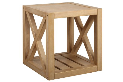 Amazon Brand – Stone & Beam Solid Pine Rustic Farmhouse End Table, 22"W, Rustic Oak