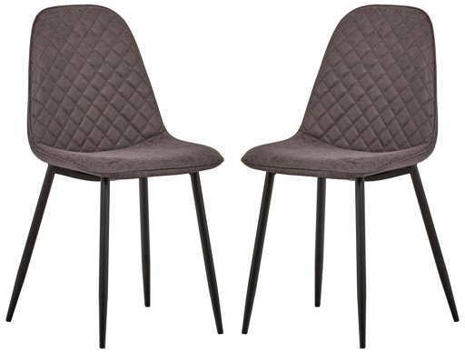 Amazon Brand – Rivet Ray Mid-Century Modern Kitchen Dining Room Chairs, Set of 2, 34.3"H, Charcoal Faux Leather