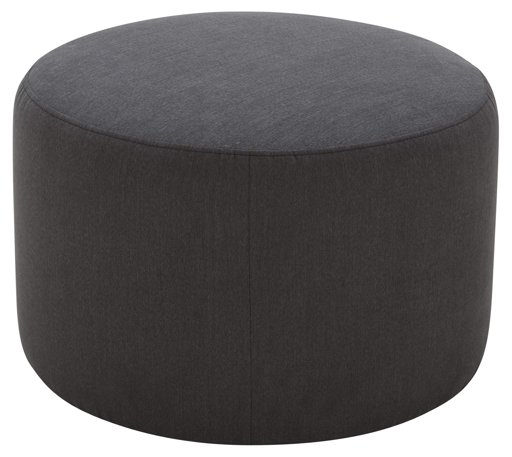 Amazon Brand – Rivet Tompkins Contemporary Foam-Padded Fabric Ottoman, 24"W, Pepper