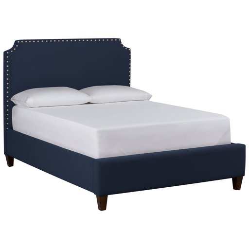 Amazon Brand – Stone & Beam Tisbury Nailhead Trim Queen Bed, 66"W, Spinnsol Indigo