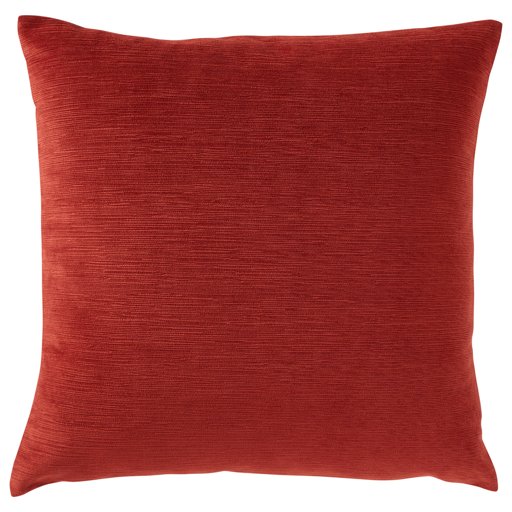 Amazon Brand – Stone & Beam Striated Velvet Linen-Look Decorative Throw Pillow, 17" x 17", Henna