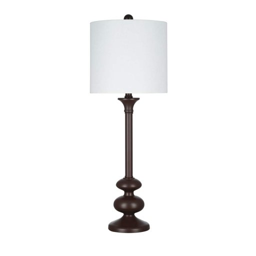 Amazon Brand – Ravenna Home Traditional Tall Metal Table Lamp with Stacked Oval Accents, LED Bulb Included, 28.25"H, Dark Bronze