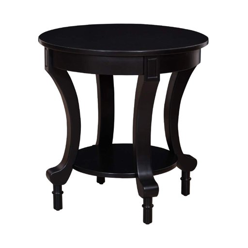 Amazon Brand – Ravenna Home Traditional Solid Pine End Table, 24"W, Black Finish