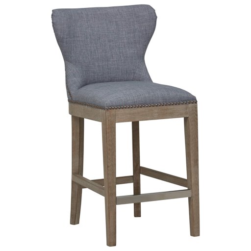 Amazon Brand – Stone & Beam Kinsley Kitchen Counter Height Stool, 38"H, Washed Denim