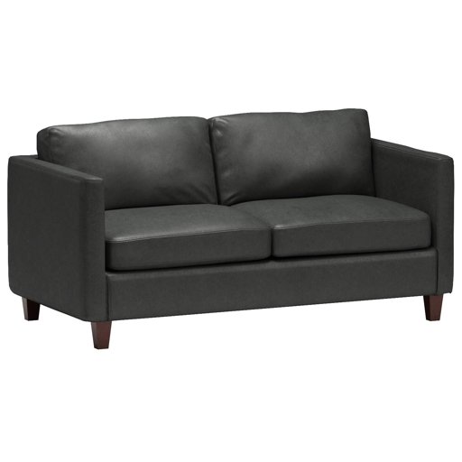 Amazon Brand – Stone & Beam Andover Leather Loveseat Sofa, 67"W, Charcoal