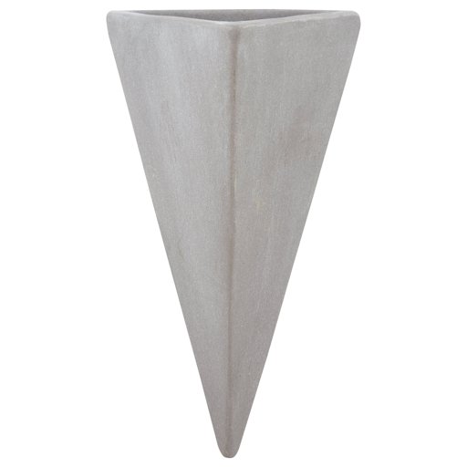 Amazon Brand – Rivet Triangular Wall Mount Vase, 7"H, Modern Earthenware, Grey